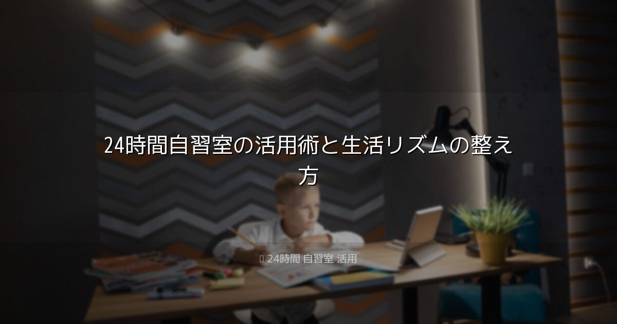 24時間自習室の活用術と生活リズムの整え方｜24時間 自習室 活用