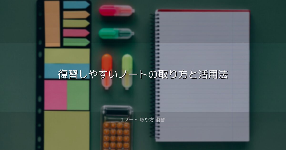 復習しやすいノートの取り方と活用法｜ノート 取り方 復習