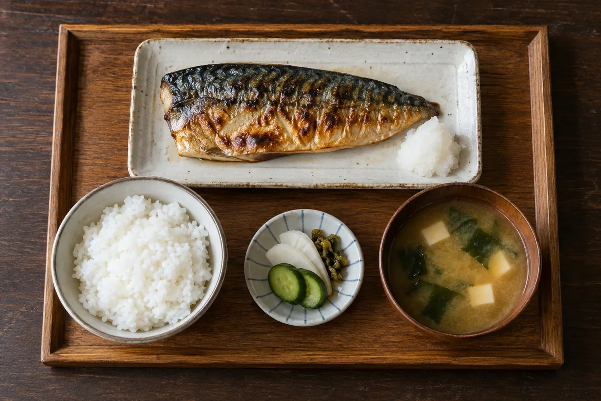 ご飯と味噌汁と焼き魚の定食