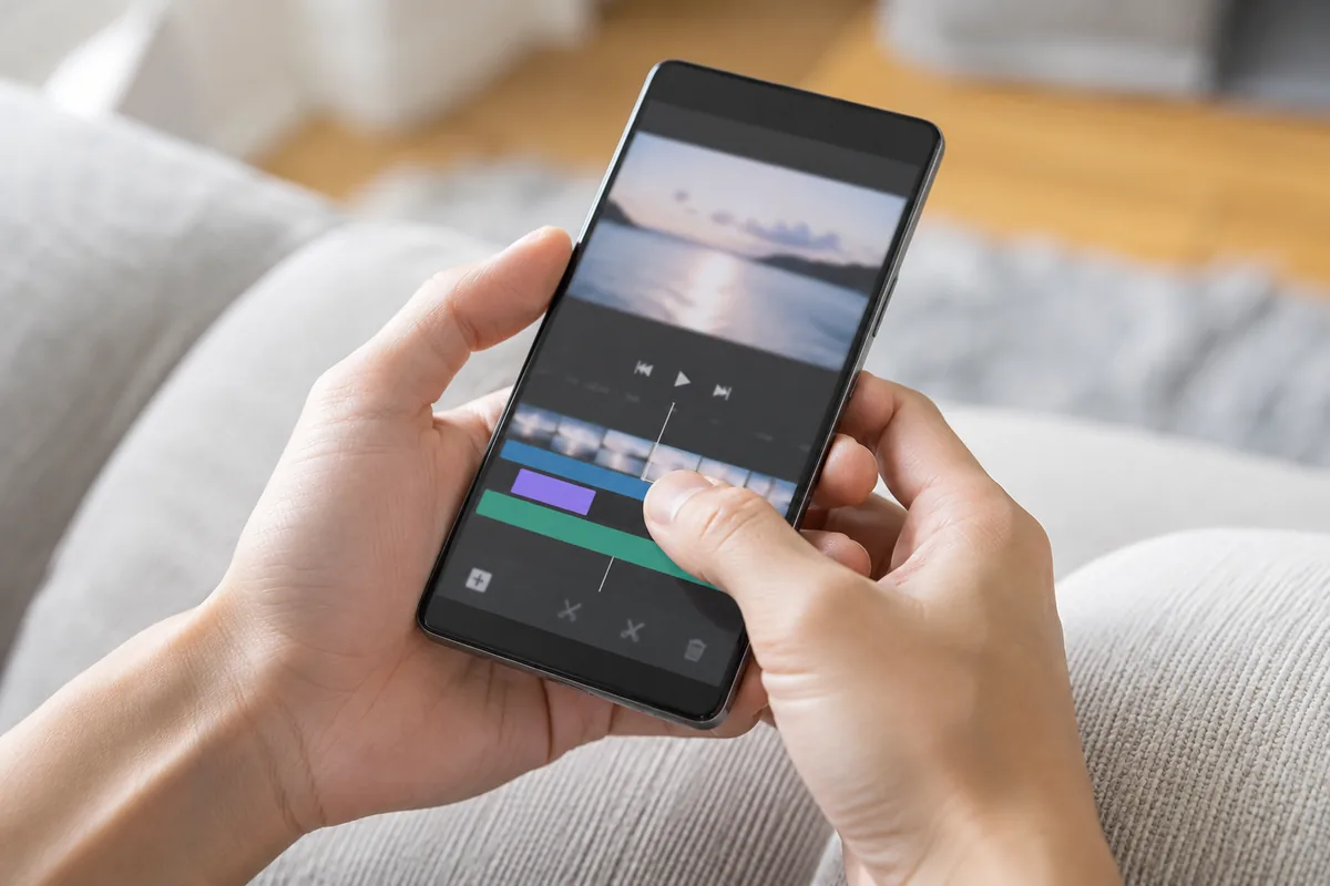 スマートフォンで動画を編集する手